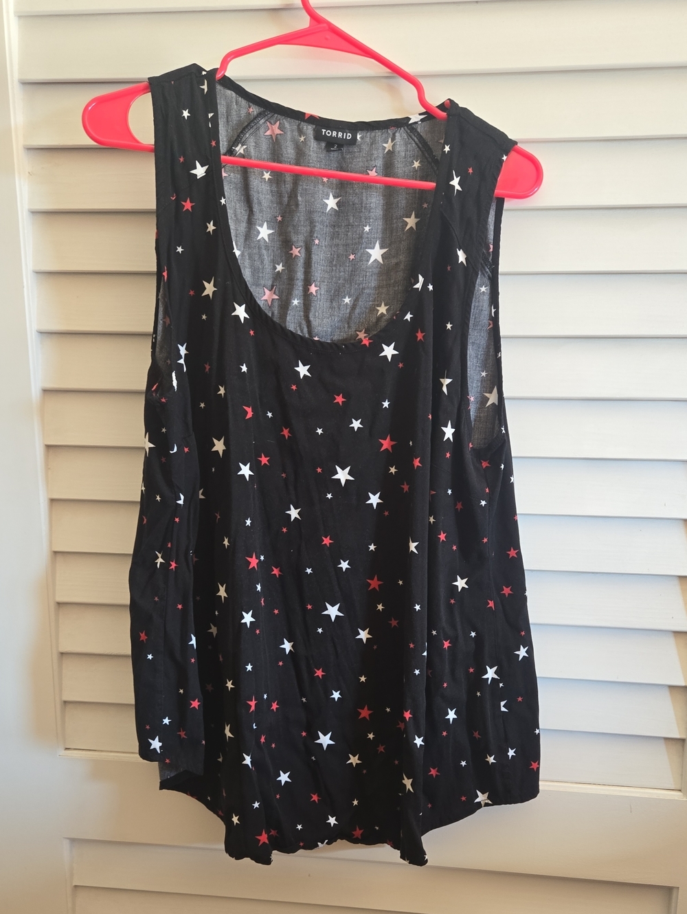 torrid Black Star Print Scoop Neck Tank Top with Red and White Stars